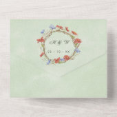 Invitation Tout En Un Fleurs sauvages aquarelle rsvp joint mariage tout (Verso)