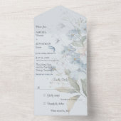 Invitation Tout En Un Fleurs sauvages bleus sur bleu pâle (À l'intérieur)