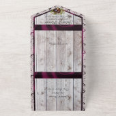 Invitation Tout En Un Fleurs sauvages, Ruban Violet, Dentelles & Lumière (Dehors)