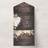 Invitation Tout En Un Fleurs Vintage & Citrouille Automne (À l'intérieur)