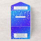 Invitation Tout En Un Flocons de neige Noël Bleu Mariage Hiver Wonderlan (Dehors)