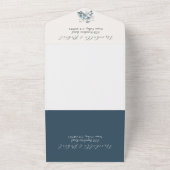 Invitation Tout En Un Floral bleu d'hiver (Dehors)