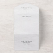 Invitation Tout En Un Floral bleu d'hiver sur code QR blanc marbré (Dehors)