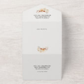 Invitation Tout En Un Floral Boho Orange Brûlé en un seul Mariage (Dehors)