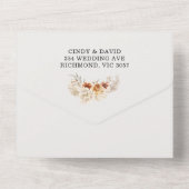 Invitation Tout En Un Floral Boho Orange Brûlé en un seul Mariage (Verso)