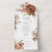 Invitation Tout En Un Floral d'automne rustique (À l'intérieur)