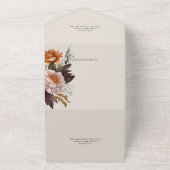 Invitation Tout En Un Floral d'automne rustique sur code QR beige (Dehors)