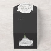Invitation Tout En Un Floral de pivoines blanches rustiques sur code QR  (Dehors)