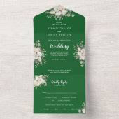 Invitation Tout En Un Floral d'hiver | Mariage vert tout en un (À l'intérieur)