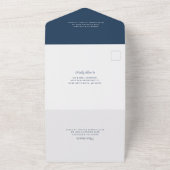 Invitation Tout En Un Floral Dusty Bleu Mariage de script botanique (Dehors)