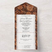 Invitation Tout En Un Floral en cuir Brown Faux (À l'intérieur)