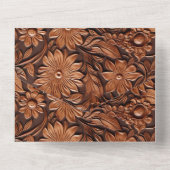 Invitation Tout En Un Floral en cuir Brown Faux (Verso)