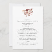 Invitation Tout en un Floral Eucalyptus Rose Mariage or (Dos)