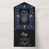Invitation Tout En Un Floral Gothique Mariage d'Halloween (À l'intérieur)