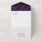 Invitation Tout En Un Floral gothique violet Mariage foncé (Dehors)