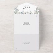 Invitation Tout En Un Floral Greenery Élégant Mariage Script (Dehors)