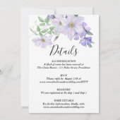 Invitation Tout en un Floral Lilac clematis mariage (Dos)