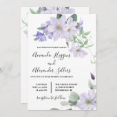 Invitation Tout en un Floral Lilac clematis mariage (Devant / Derrière)