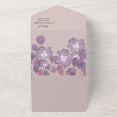 Invitation Tout En Un Floral mauve pourpre (Dehors)