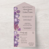 Invitation Tout En Un Floral mauve pourpre (À l'intérieur)