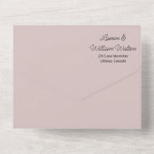 Invitation Tout En Un Floral mauve pourpre (Verso)