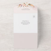 Invitation Tout En Un Floral Pastel Bourgogne Mariage d'aquarelle (Dehors)