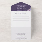 Invitation Tout En Un Floral Purple Dreams Simple Mariage de code QR (Dehors)