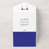 Invitation Tout En Un Floral rose et violet (Dehors)