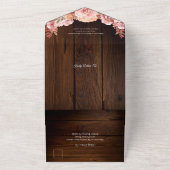 Invitation Tout En Un Floral Rustic Bois et String Mariage (Dehors)