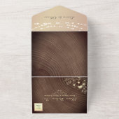 Invitation Tout En Un Floral Rustic Bois Mariage (Dehors)