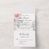 Invitation Tout En Un Floral watercolor (À l'intérieur)