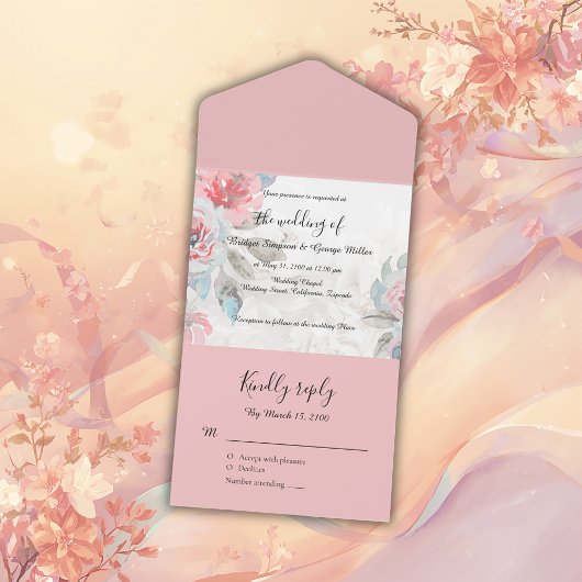 Invitation Tout En Un Floral watercolor