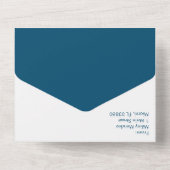 Invitation tout-en-un florale bleue dessinée à la  (Verso)