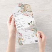 Invitation Tout En Un Flore aux couleurs de printemps doux (Déchirure)