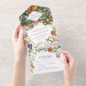 Invitation Tout En Un Flore d'agrumes fin été | Mariage botanique (Déchirure)