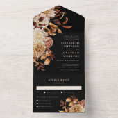 Invitation Tout En Un Flore d'automne avec Mariage de repas (À l'intérieur)