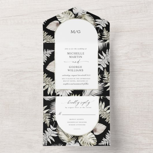 Invitation Tout En Un Flore tropicale luxueuse (pas d'ENV nécessaire) (À l'intérieur)