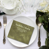 Invitation Tout En Un Fond de ligne à paillettes vert sauge olive Photo