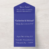 Invitation Tout En Un Fond uni bleu royal profond (À l'intérieur)