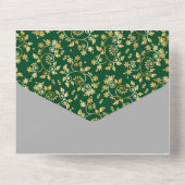 Invitation Tout En Un Forest Green Winter Night Mariage (Verso)