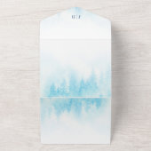 Invitation Tout En Un Forêt À feuillage persistant d'aquarelle en Mariag (Dehors)