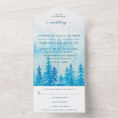 Invitation Tout En Un Forêt À feuillage persistant d'aquarelle en Mariag (À l'intérieur)