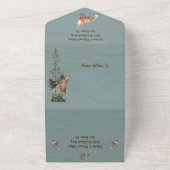 Invitation Tout En Un Forêt boisée Animaux Dusty Blue Mariage (Dehors)