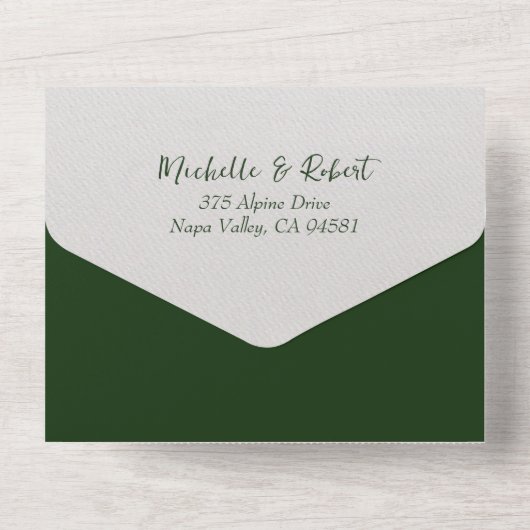 Invitation Tout En Un Forêt d'aquarelle rustique (Verso)