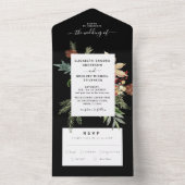 Invitation Tout En Un Forêt d'hiver Mariage Floral tout en une invitatio (À l'intérieur)