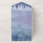 Invitation Tout En Un Forêt d'hiver moderne Aquarelle bleue Pas de dîner (Dehors)