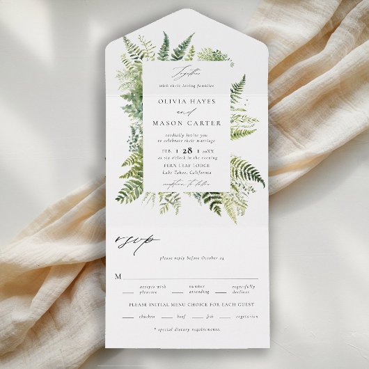 Invitation Tout En Un Forêt Enchantée Fermes de bois Élégant mariage