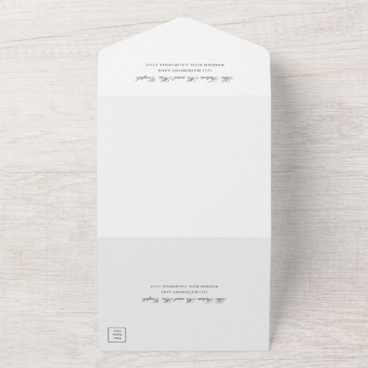 Invitation Tout En Un Forêt traditionnelle Vert Formel Mariage élégant (Dehors)