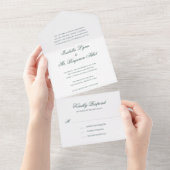 Invitation Tout En Un Forêt traditionnelle Vert Formel Mariage élégant (Déchirure)