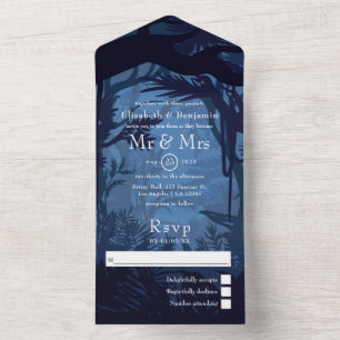 Invitation Tout En Un Forêt tropicale jungle mariage en bois
